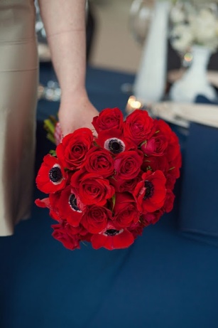 Red Rose & Anemone Bouquet